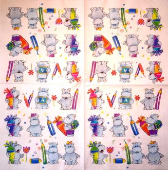 153 Animals Africa: Divers - 4-ply - Paper Design - Handkerchief